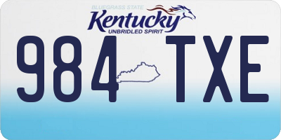 KY license plate 984TXE