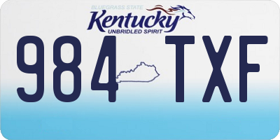 KY license plate 984TXF