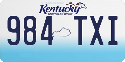 KY license plate 984TXI