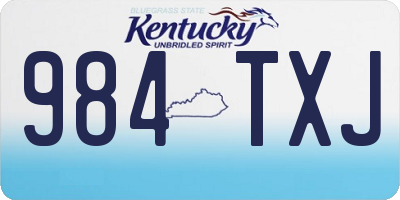 KY license plate 984TXJ