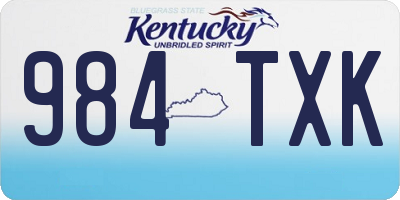 KY license plate 984TXK