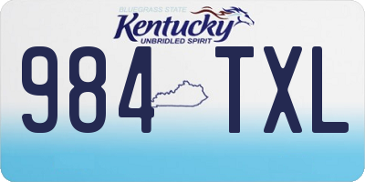 KY license plate 984TXL