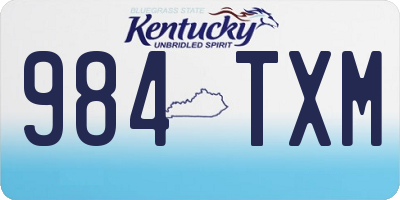 KY license plate 984TXM