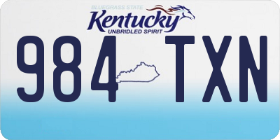 KY license plate 984TXN