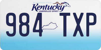 KY license plate 984TXP