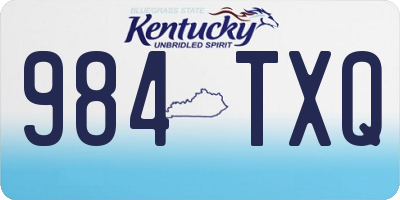 KY license plate 984TXQ