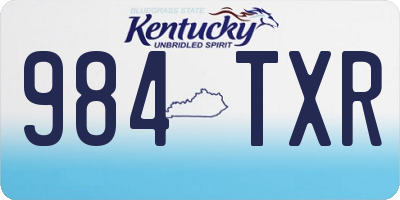 KY license plate 984TXR