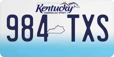 KY license plate 984TXS
