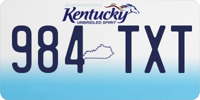 KY license plate 984TXT