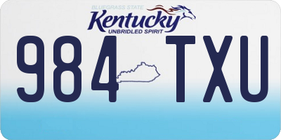 KY license plate 984TXU