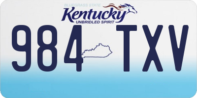 KY license plate 984TXV
