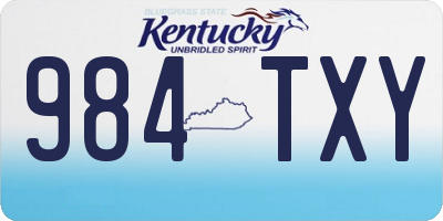 KY license plate 984TXY