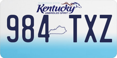 KY license plate 984TXZ