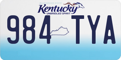 KY license plate 984TYA