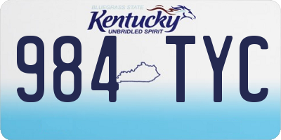 KY license plate 984TYC