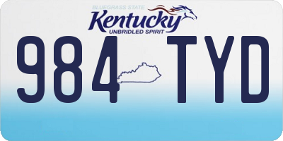 KY license plate 984TYD