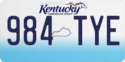 KY license plate 984TYE