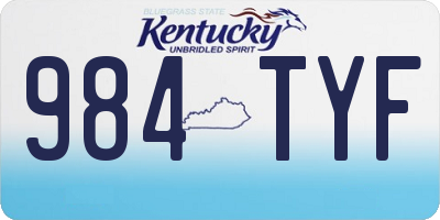 KY license plate 984TYF