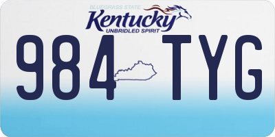 KY license plate 984TYG