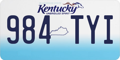 KY license plate 984TYI
