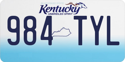 KY license plate 984TYL