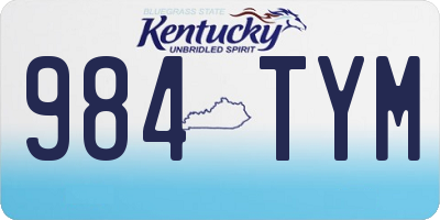 KY license plate 984TYM