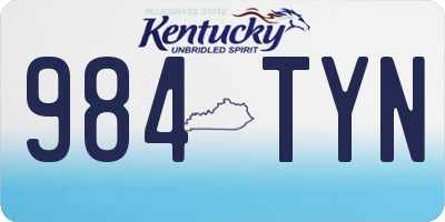 KY license plate 984TYN