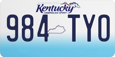 KY license plate 984TYO
