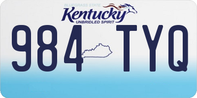KY license plate 984TYQ