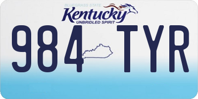 KY license plate 984TYR
