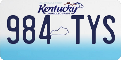 KY license plate 984TYS