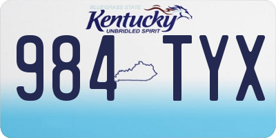 KY license plate 984TYX