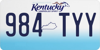 KY license plate 984TYY
