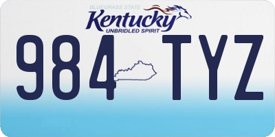 KY license plate 984TYZ
