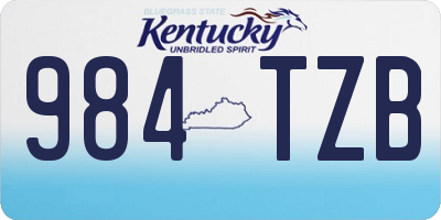 KY license plate 984TZB
