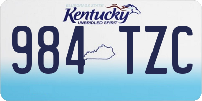 KY license plate 984TZC