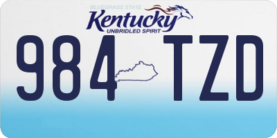 KY license plate 984TZD