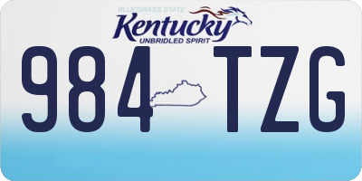 KY license plate 984TZG