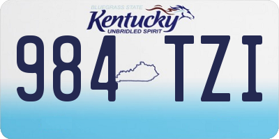 KY license plate 984TZI