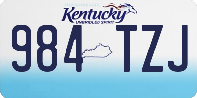 KY license plate 984TZJ