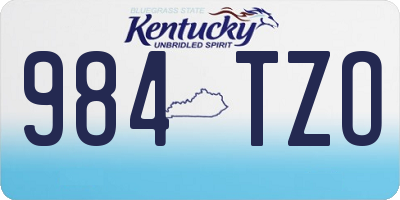 KY license plate 984TZO