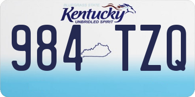 KY license plate 984TZQ