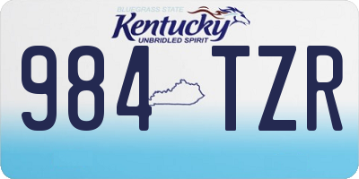 KY license plate 984TZR