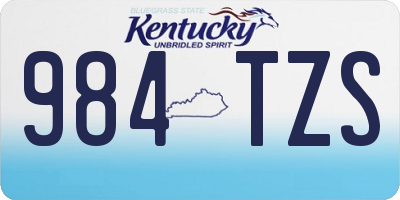 KY license plate 984TZS