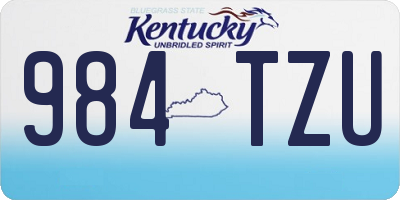 KY license plate 984TZU