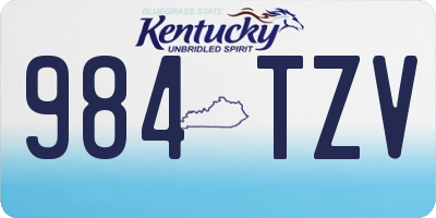 KY license plate 984TZV