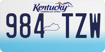 KY license plate 984TZW