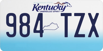 KY license plate 984TZX
