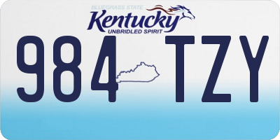 KY license plate 984TZY