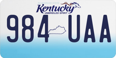 KY license plate 984UAA
